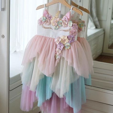 Unicorn Birthday Outfit Girl, Sanrio Bday, Unicorn First Birthday Party, Unicorn Birthday Dress, Rainbow Costume, Tool Dress, Unicorn Tutu Dress, Rainbow Costumes, Toddler Fancy Dress