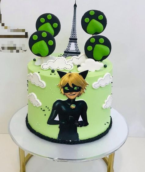 Ladybug Cat Noir Cake, Cat Noir Cake Ideas, Cat Noir Birthday Party Ideas, Cat Noir Cake, Miraculous Cake, Miraculous Ladybug Cake, Miraculous Ladybug Party, Ladybug Cakes, 25th Birthday Cakes