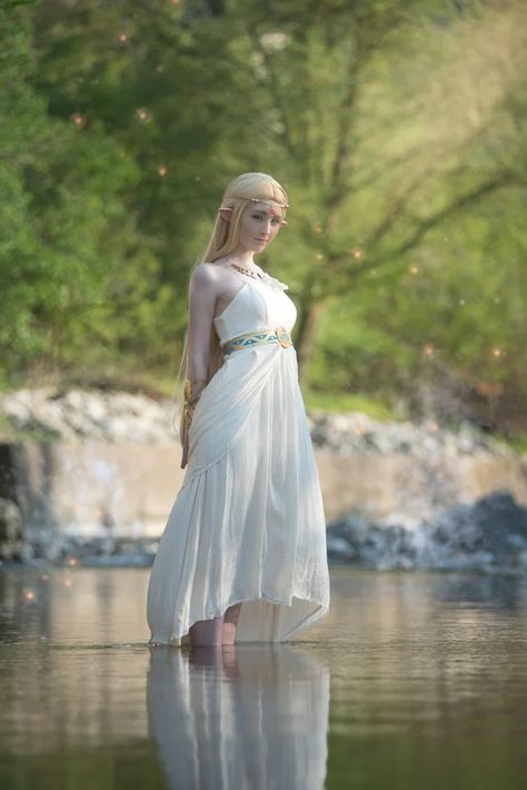 Zelda White Dress, Zelda Outfits, Princess Zelda Costume, Princess Zelda Cosplay, Zelda Costume, Link Cosplay, Princesa Zelda, Legend Of Zelda Costume, Zelda Cosplay