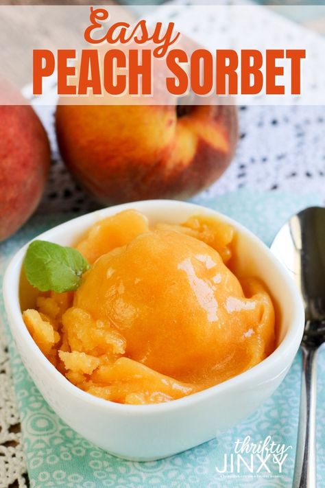 Fruit Sorbet Recipe, How To Make Sorbet, Peach Sorbet Recipe, Ice Cream Recipes Machine, Frozen Yogurt Recipes, Sorbet Recipe, Healthy Ice Cream Recipes, Sorbet Ice Cream, Fruit Sorbet