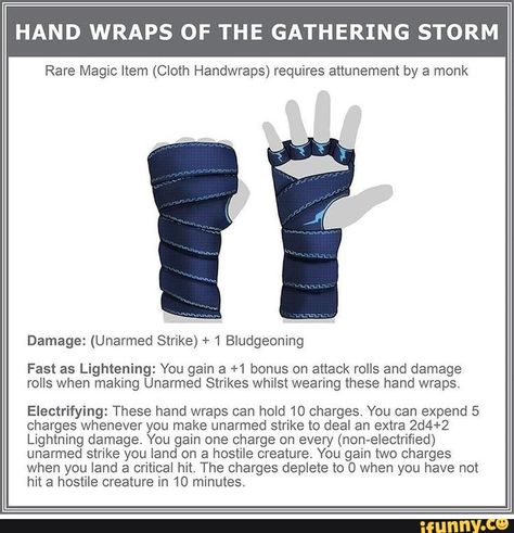 Found on iFunny Monk Dnd, Gathering Storm, Hand Wraps, Dungeon Master's Guide, Dungeons And Dragons 5e, D D Items, Dnd 5e Homebrew, Dnd Dragons, Fantasy Magic