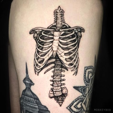 Ribcage tattoo. | By MonkeyBob Tattoo | Jan 4th 2020 | 1271628 Skeleton Torso Tattoo, Tattoos Skeleton, Anatomy Tattoo, Australian Tattoo, Tattoo Moon, Skeleton Tattoo, Torso Tattoos, Ribcage Tattoo, Tattoo Expo