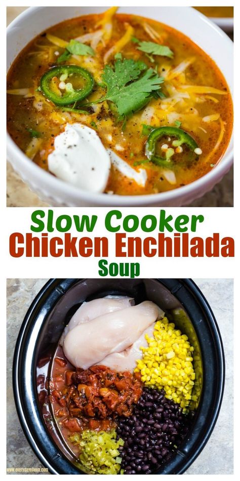 Crockpot Chicken Enchilada Soup, Slow Cooker Chicken Enchilada Soup, Chicken Enchilada Soup Crock Pot, Chicken Enchilada Soup Recipes, Enchilada Soup Recipe, Slow Cooker Enchiladas, Flavorful Dinner, Chicken Enchilada Soup, Tasty Dinner