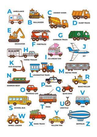 Abc Chart Printable Free, Car Alphabet, Alphabet Cars, Abc Cartoon, Abc Illustration, Preschool Charts, Abc Print, Abc Poster, Hand Drawn Fonts