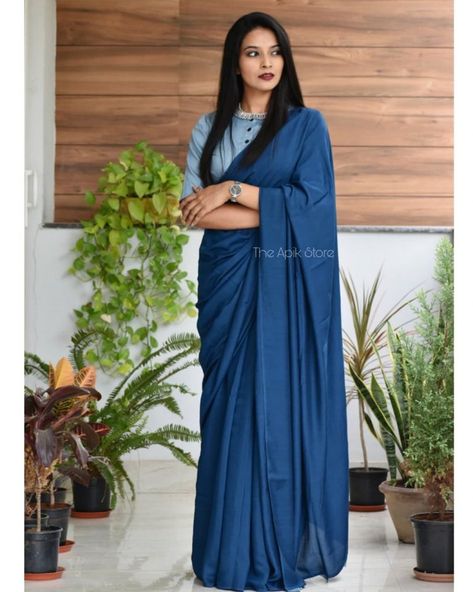 Formal Sarees Office, Fancy Gown, Keep Me Stylish, Formal Saree, Cotton Saree Blouse Designs, Cotton Blouse Design, Simple Saree Designs, Maxi Design, Gown Blue