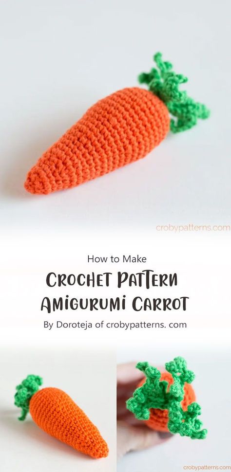 This free crochet pattern of Amigurumi Carrot will present you how to make a very cute Amigurumi Carrot. Amigurumi Crab, Crochet Help, 2024 Crochet, Elephant World, Amigurumi Owl, Crochet Fruit, Easter Crochet Patterns, Crochet Rabbit, Tiny Bunny