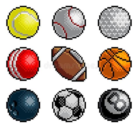 Pixel Art 8 Bit Video Arcade Game Sport Ball Icons. An 8 bit pixel art style video arcade game cartoon sports balls icon set #Sponsored , #Ad, #affiliate, #Game, #Icons, #Ball, #Arcade Arcade Theme, Golf Vector, 8 Bit Pixel Art, Golf Graphic, Cartoon Sports, Paper Coloring, Fantasy Baseball, Golf Logo, Logo Game