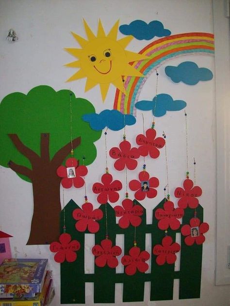 School decoration ideas. craft and ideas. classroom decoration . decoration for kids . kids room decoration , craft ideas . Decor With Brick Wall, School Decoration, School Board Decoration, Classroom Wall Decor, Preschool Classroom Decor, Ideas Craft, Hand Crafts For Kids, Preschool Art Activities, Door Decorations Classroom