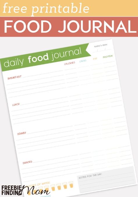 Trying to shed those pesky pounds? The best way to get started losing weight is to track your eating, so you can see exactly how much and what kinds of foods you are consuming. This Free Printable Food Journal will help you record your daily food intake along with nutritional content for each food, monitor your water intake, and remind you to take your vitamin. Journal Motivation, Food Journal Printable, Gastric Surgery, Bike Workouts, Swimming Workouts, Fitness Tracker Printable, Toning Exercises, Printable Food, Spin Bike