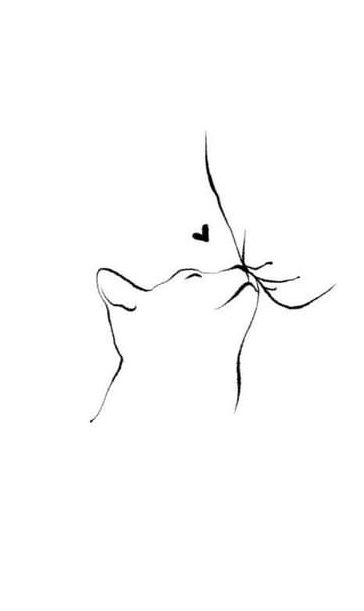 Small Cat Tattoo, Cat Stencil, Cat Tattoo Simple, Cat Tat, Silhouette Tattoos, Cat Tattoo Designs, Small Cat, Couple Tattoos, Mini Tattoos