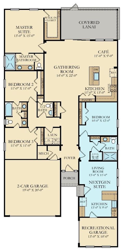 Multigenerational House Plans, Multigenerational House, Inlaw Suite, Lennar Homes, Basement House Plans, Home Design Floor Plans, Narrow House, House Plans And More, New House Plans