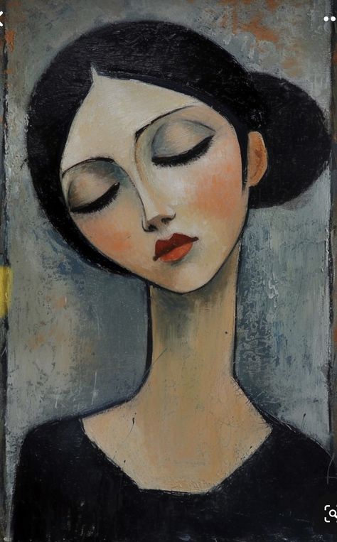 Art Deco Paintings, Big Eyes Art, Abstract Face Art, Painting People, Abstract Faces, Abstract Portrait, Art Inspiration Painting, Painting Art Projects, Canvas Art Painting