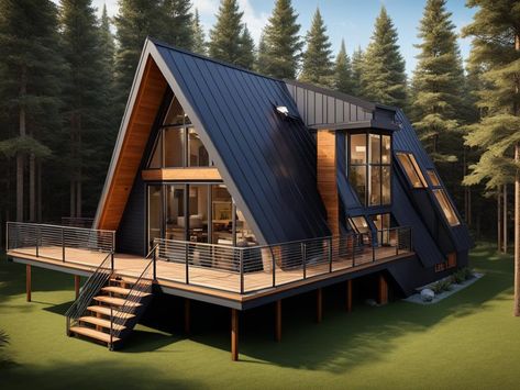 A-Frame House Floor Plan Cheap A Frame Cabin, A Frame Modular Home, A Frame With Addition, 4 Bedroom A Frame House, 4 Bedroom A Frame House Plans, A Frame Patio, A Frame Addition Ideas, A Frame Beach House, 3 Bedroom A Frame House Plans