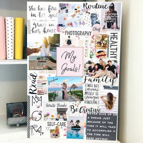 Vision Board Ideas Examples, Vision Board Themes, Creative Vision Boards, Vision Board Diy, Vision Board Printables, Vision Board Ideas, Vision Board Examples, Fitness Vision Board, Collage Des Photos