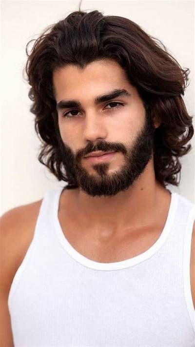 sexy.men with long black hair - Yahoo Search Results Men With Long Black Hair, Guys Haircuts, Man Haircut, Beard Growth Kit, Long Hair Beard, Beard Shampoo, Beard Growth Oil, Barbershop Design, Beard Conditioner