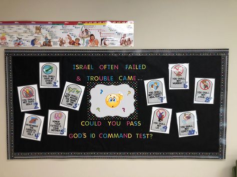 10 Commandment emoji bulletin board 10 Commandments Bulletin Board, Emoji Bulletin Board, Bulletin Board Ideas, 10 Commandments, Ten Commandments, Sunday School Lessons, School Lessons, Board Ideas, Sunday School