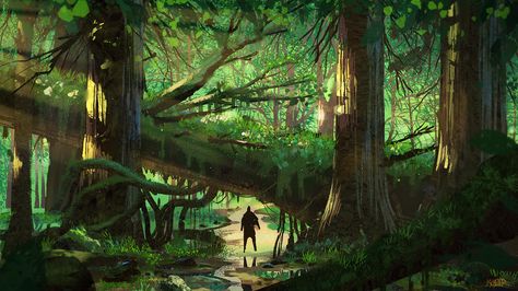 Art Gallery Interior, Forest Background, Ancient Forest, Art Manga, Forest Art, Fantasy Art Landscapes, Art Station, Character Design Animation, Magical Forest