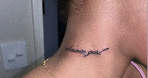 Word Neck Tattoos, Cute Hand Tattoos, Neck Tattoos Women, Tattoos For Black Skin, Neck Tattoos, Hand Tattoos For Women, Pretty Tattoos For Women, Dope Tattoos For Women, Cute Tattoos For Women