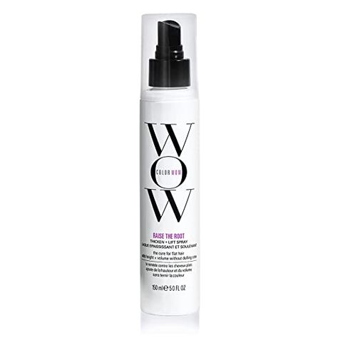 Color Wow Raise the Root Thicken + Lift Spray – All-day root lift + volume on wet or dry hair; never sticky or stiff; non yellowing; heat protection; for all hair types, especially fine, flat hair Wow Raise The Root, Raise The Root, How To Darken Hair, Fine Flat Hair, Idda Van Munster, Bombshell Hair, Root Cover Up, Wow Hair Products, Dull Colors