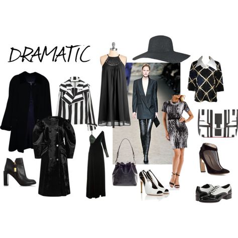 Dramatic Pure Dramatic, Dramatic Outfits, Theatrical Romantic Style, Concept Wardrobe, Kibbe Dramatic, Dramatic Dresses, Dramatic Earrings, Soft Dramatic, Gamine Style