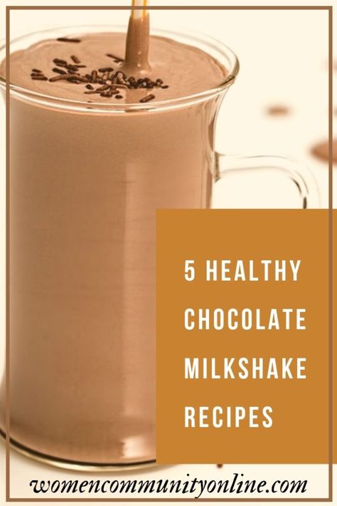 Chocolate Milkshake Recipes, Healthy Chocolate Shake Recipes, Healthy Chocolate Milkshake Recipe, Chocolate Frappe Recipe, Healthy Chocolate Milk, Healthy Chocolate Milkshake, Healthy Chocolate Shakes, Healthy Milkshake Recipes, Chocolate Shake Recipe