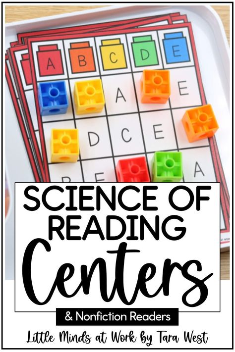 Wondering how to get started using guided phonics and decodable readers with young students? This post about the Science of Reading is full of tips and resources to make teaching phonics and reading simple and fun! Click the pin to learn about using phonic centers and decodable readers! Science Of Teaching Reading Kindergarten, Science Of Reading Letter Order, Brainspring Phonics First, Low Prep Literacy Centers First Grade, Kindergarten Reading Center Ideas, Tk Reading Activities, Science Of Reading Phonics Activities, Sensory Reading Activities, Reading Lessons Kindergarten