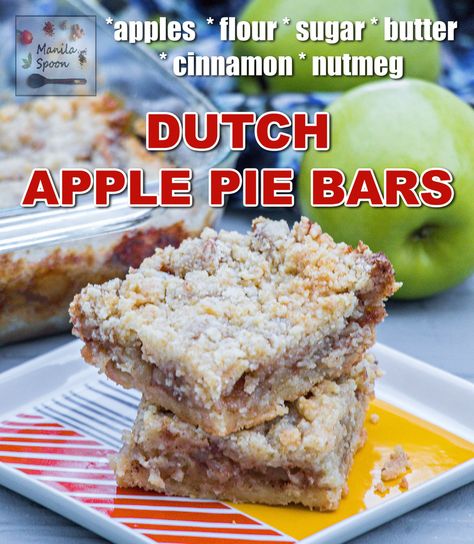 Dutch Apple Pie Bars Recipe, Dutch Apple Pie Bars, Apple Pie Bars Easy, Apple Pie Bars Recipe, Tea Breads, Fruit Breads, Bar Desserts, Cinnamon Apple Pie, Dutch Apple Pie