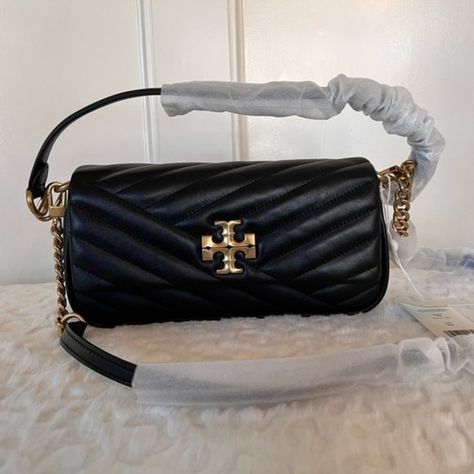 NEW TORY BURCH SMALL KIRA CHEVRON FLAP LAMBSKIN LEATHER SHOULDER BAG Kira Chevron, Flap Shoulder Bag, Tory Burch Handbags, Quilted Leather, Lambskin Leather, Crossbody Strap, Chain Strap, Evening Bags, Things To Buy