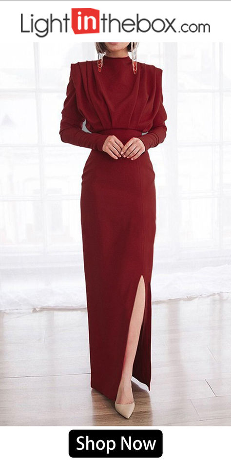 High Neck Sweater Dress, Dress Cake, Long Sleeve Dresses, Elegant Pattern, High Neck Sweater, Straight Dress, Hip Dress, Sleeve Dresses, Floor Length Dresses