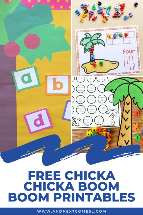 Chicka Chicka Boom Boom Preschool, Chika Chika Boom Boom, Chicka Chicka Boom Boom Tree, Chicka Chicka 123, Chicka Chicka Boom Boom Activities, Preschool Math Printables, Letter C Activities, Alphabet Activities Kindergarten, Chicka Chicka Boom Boom