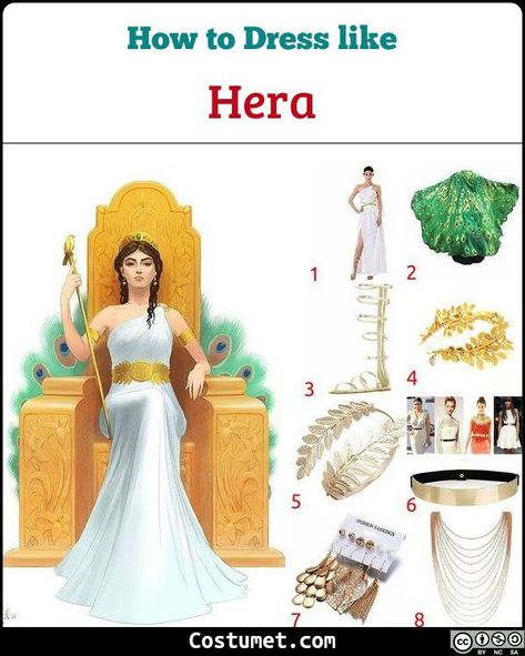 Hera the Greek Goddess Costume for Cosplay & Halloween 2021 Hera Goddess Costume, Hera Costume, White Toga, Greek Goddess Costume Diy, Goddess Costume Diy, Greek Mythology Costumes, Hera Greek Goddess, Mythology Costumes, Goddess Wear