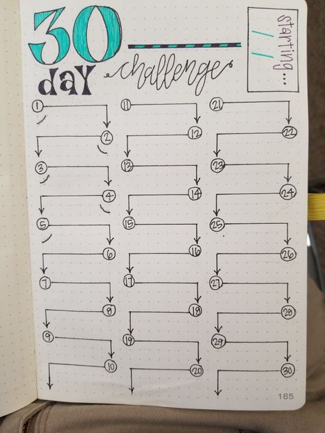 30 day challenge bullet journal by fritschekj Monthly Challenge Ideas 30 Day, 30 Day Challenges, No Sugar Challenge, Sugar Challenge, Bullet Journal Work, Tracker Ideas, Journal Challenge, 28 Day Challenge, Graph Paper Drawings