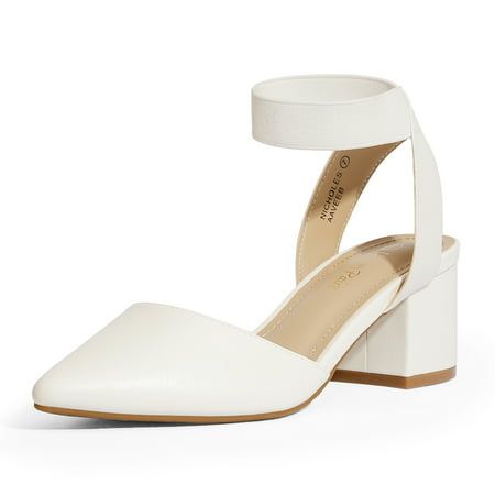 A comfortable yet sophisticated style. Pairs effortlessly with your dresses, skirts or jeans. Color WHITE/PU, Size 8. Gender: female.  Age Group: adult. Low Chunky Heels, Classy Sandals, Womens Low Heels, Wedding Shoes Comfortable, Low Heel Pumps, Chunky Heel Pumps, Wedding Shoes Heels, Chunky Shoes, Occasion Shoes