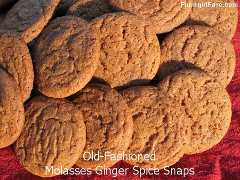 Farmgirl Fare: Cookie Recipe: Molasses Ginger Spice Snaps Ginger Spice Cookies, Ginger Molasses Cookies, Biscotti Recipe, Christmas Spices, Ginger Spice, Ginger Snap Cookies, Molasses Cookies, Gingerbread Recipe, Spice Cookies