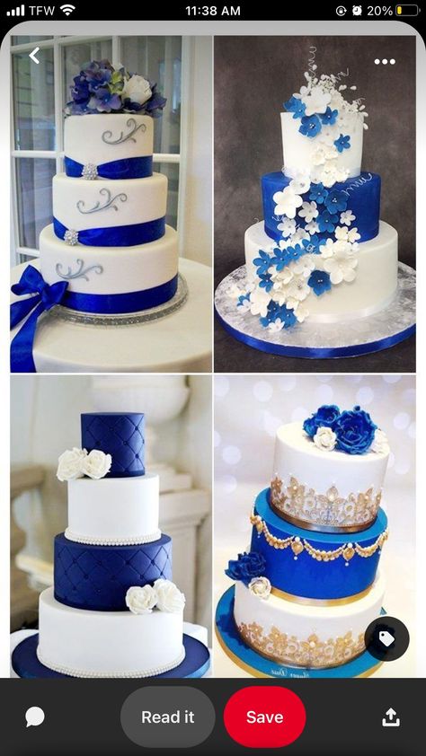 Royal Blue Cake Wedding, Royal Blue Wedding Theme Decorations, Royal Blue And Silver Wedding Theme, Royal Blue Quince Cake, Royal Blue Quinceanera Decorations, Blue Wedding Cake Ideas, Royal Blue Wedding Ideas, Royal Blue Wedding Cake, Blue Wedding Cakes