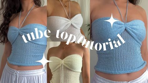 crochet pattern-crochet granny square tops free patterns How To Crochet A Tube Top, Knitted Top Tutorial, Tube Top Crochet Pattern Free, Knit Tube Top Pattern, Free Crochet Pattern Top, Cute Knitted Tops, How To Knit A Top, How To Crochet Top, Cute Tops To Sew