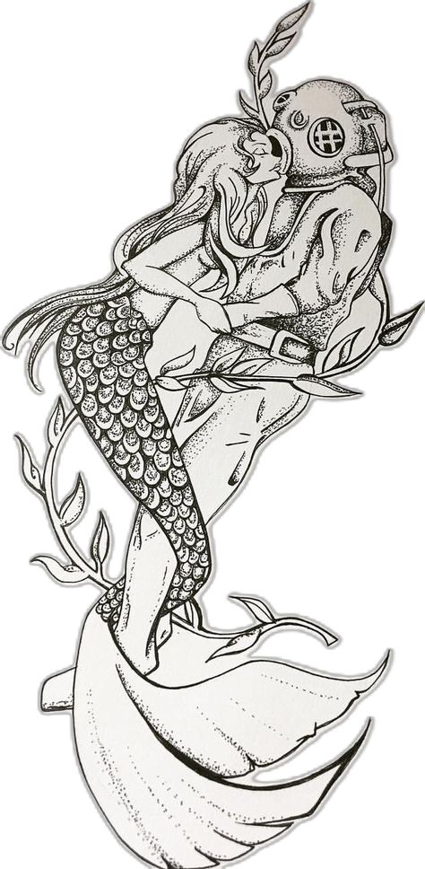 Draw Picture, Nautical Art, Paper Pen, Scuba Diver, Mermaid Art, Pen Pencil, Illustration Drawing, Diver, Art Illustration