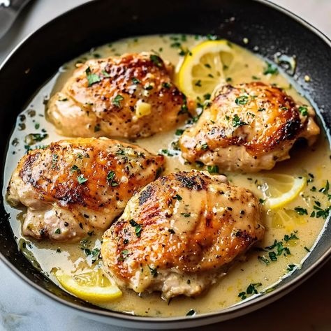 Delicious Baked Lemon Butter Chicken Recipe Bake Lemon Chicken In Oven, Butter Lemon Chicken Recipe, Lemon Chicken Thighs Baked, Lemon Chicken Thigh Recipe, Lemon Chicke, Lemon Chicken Recipe Baked, Lemon Butter Garlic Chicken, Lemon Chicken Bake, Baked Lemon Chicken Thighs