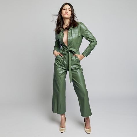 Unleash your style in one chic piece 🖤 #meyer #fauxleather #jumpsuit #vegan #olive #gogreen #onepiece #versatile #widelegjumpsuit #crueltyfree #lblc Wide Leg Jumpsuit, Go Green, Your Style, Faux Leather, Jumpsuit, One Piece, On Instagram, Clothes, Instagram