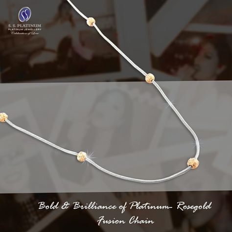 Platinum chain for women.  Two-tone Platinum and rose gold chain for today's modern working professional women. Platinum Chains For Women, Jewelry Necklace Simple, Indian Jewelry Earrings, Platinum Chain, Working Professional, Chain For Women, Rose Gold Chain, Necklace Simple, Professional Women