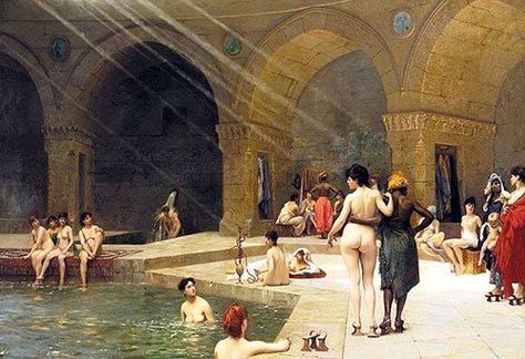 History for Fantasy Writers: Bathhouse Keepers Roman Baths, Historical Painting, Turkish Bath, A4 Poster, Oil Painting Reproductions, Bath Room, African History, Painting Reproductions, Art History