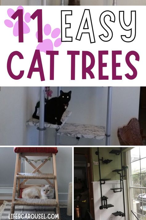 Cat Trees Diy Easy, Cat Room Diy, Cat Trees Homemade, Diy Cat Scratcher, Diy Cat Tower, Katt Grejer, Homemade Cat Toys, Cool Cat Trees, Cat Tree House