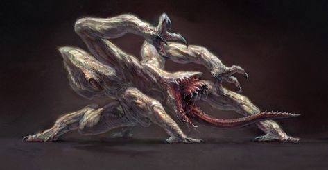 ArtStation - Gibbon Shark Fallout Creatures Art, Shark Monster Art, Amalgamation Monster, Predator Concept Art, Monster Ideas, Monster Artwork, Dark Creatures, Dark Fantasy Artwork, Creepy Monster