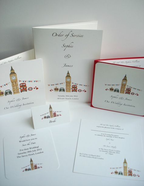 london themed wedding London Theme Party, London Wedding Theme, London Theme Parties, Pastel Wedding Stationery, Wedding England, Rustic Wedding Stationery, London Theme, Unique Wedding Stationery, London Party