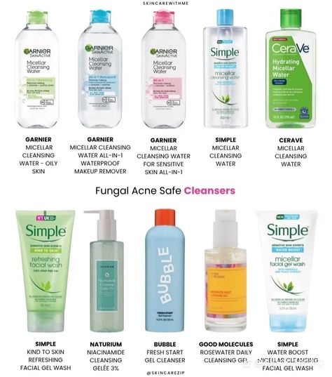 Fungal Acne Safe Products, Healthy Skin Care Acne, Teen Skincare Routine, Girl Hygiene, Acne Routine, Skincare Korean, Fungal Acne, Acne Products, Natural Skin Care Ingredients