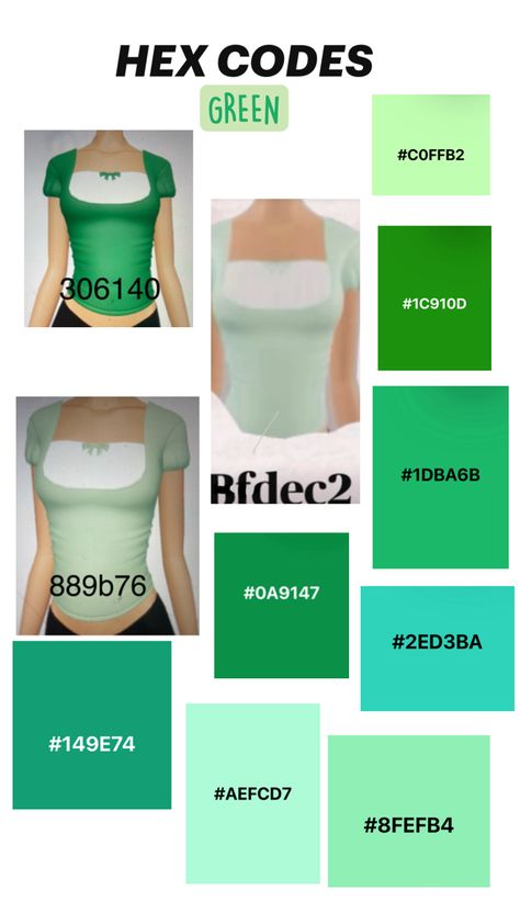 Green Hex Codes, Green Hex Code, Vip Dress, Color Design Inspiration, Fashion Gal, Hex Codes, Combo Dress, Hex Color Codes, Green Colour Palette