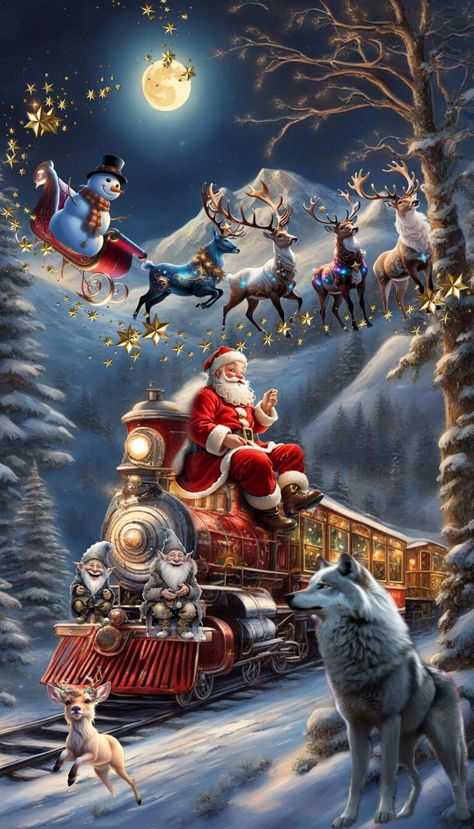 Wallpaper Backgrounds Simple, Backgrounds Simple, Santa Claus Pictures, Beautiful Christmas Scenes, Santa Claus Images, Merry Christmas Gif, Merry Christmas Pictures, Christmas Scenery, Chic Wallpaper