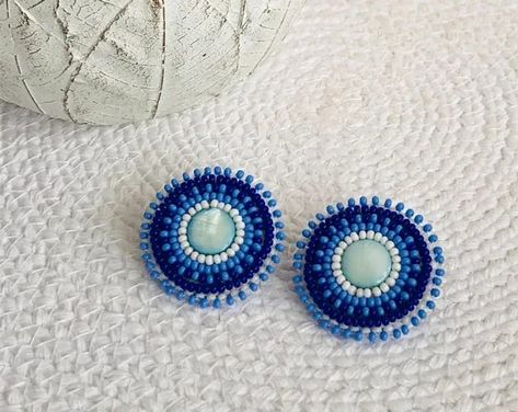 Flat Beaded Earrings, Flat Stitch Beaded Earrings, Seed Bead Stud Earrings, Métis Beading, Indigenous Beaded Earrings, Native American Beadwork Earrings, Beaded Studs, Beaded Stud Earrings, Beaded Patterns