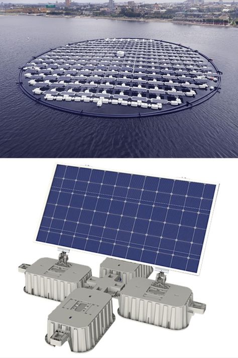 Floating solar panels that track the sun Floating Solar Panel, Solar Panel Project, Sun Panels Solar Energy, City Builder, Sun Panels, Diy Solar Panel Ground Mount, Green Land, Solar Panel Ground Mount, Green Tech