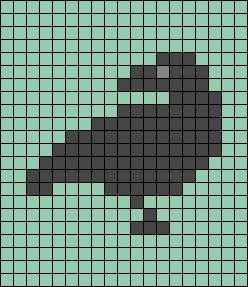 Alpha pattern #92172 | BraceletBook Simple Pixel Pattern, 2 Color Pixel Art, Knit Alpha Pattern, Alpha Patterns Crochet Easy, Alpha Pattern Simple, Raven Pixel Art, Crow Pixel Art, Simple Pixel Art Patterns, Small Pixel Art Pattern